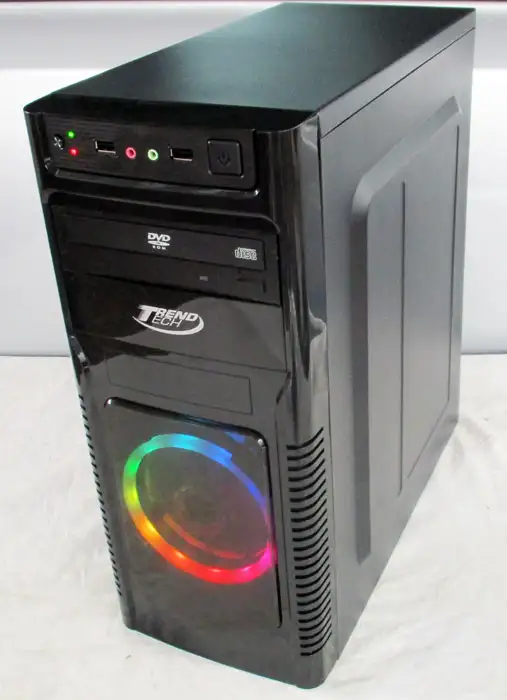 desktop pc with rgb fan, intel core i5, 8gb ram, 500gb hd , dvd, win 11 pro,etc